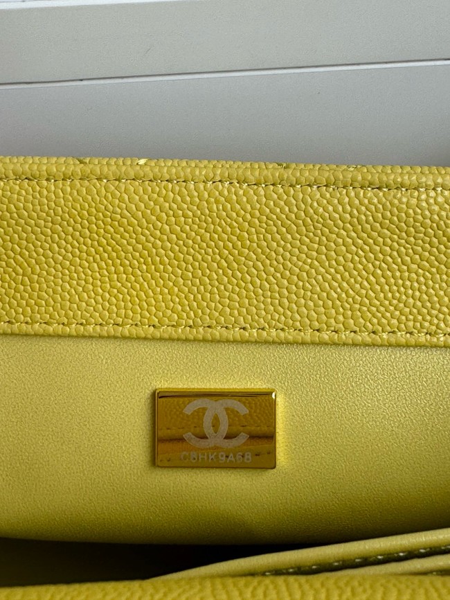 Chanel FLAP BAG WITH TOP HANDLE A92990 yellow