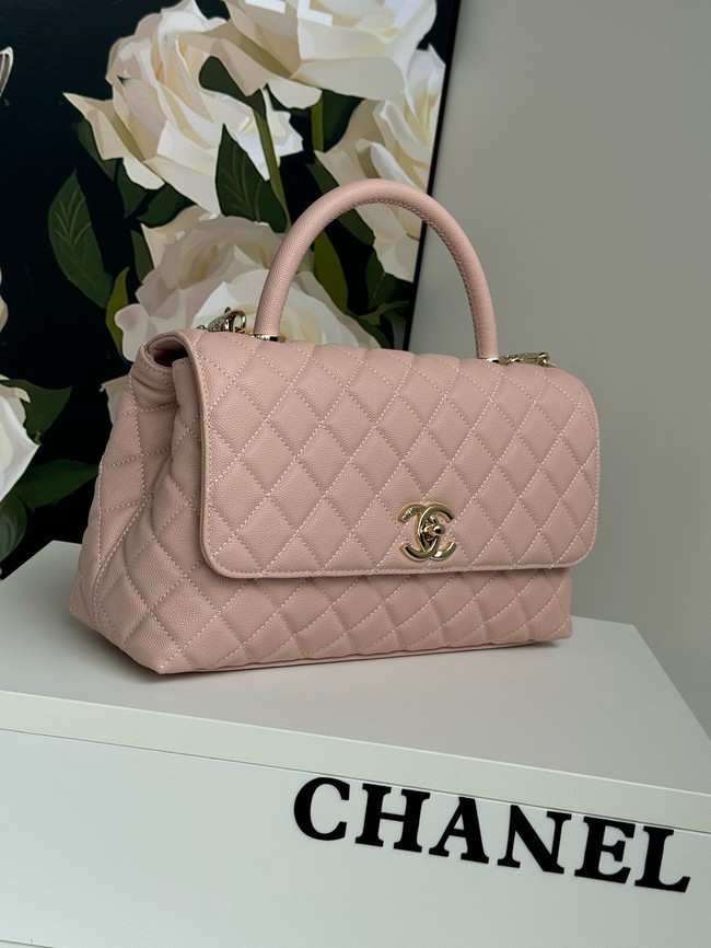 Chanel LARGE FLAP BAG WITH TOP HANDLE A92991 pink