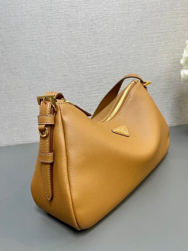 Prada Aimee medium leather shoulder bag 1BC229 Caramel