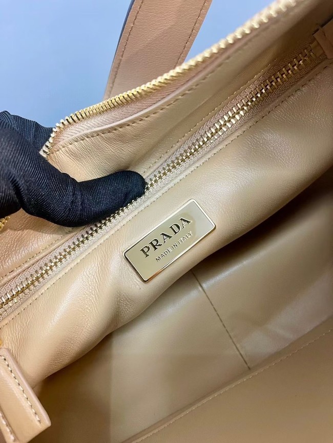 Prada Aimee medium leather shoulder bag 1BC229 Travertine