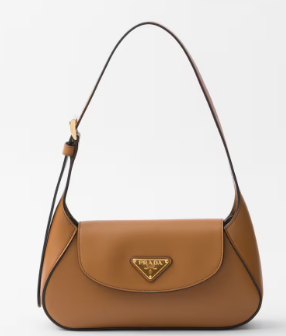 Prada Small leather shoulder bag 1BD358 Caramel