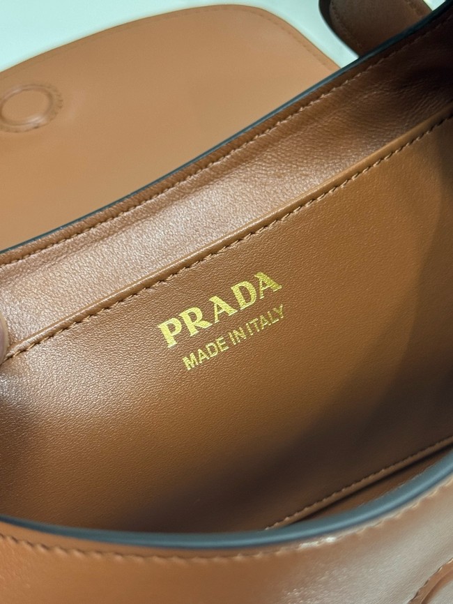 Prada Small leather shoulder bag 1BD358 Caramel