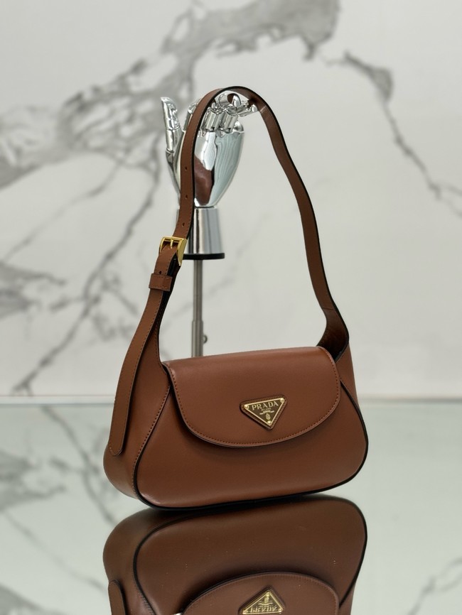 Prada Small leather shoulder bag 1BD358 Caramel