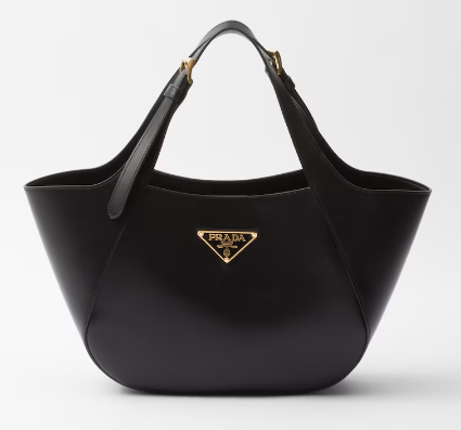 Prada medium leather tote bag 1BG483 black