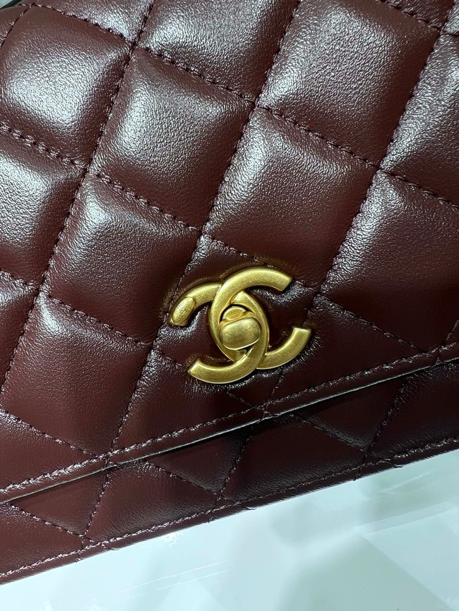 Chanel CLASSIC WALLET ON CHAIN AP1450 Burgundy