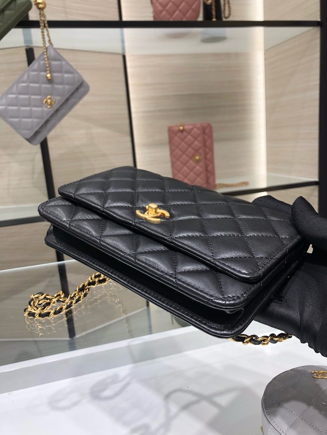 Chanel CLASSIC WALLET ON CHAIN AP1450 black