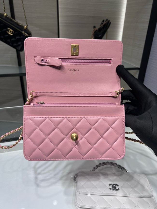 Chanel CLASSIC WALLET ON CHAIN AP1450 pink