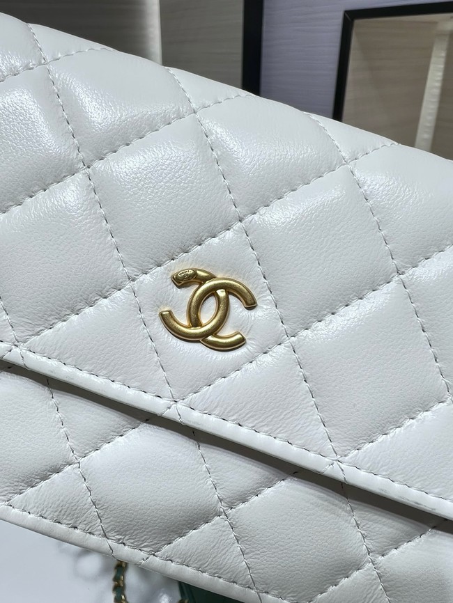 Chanel CLASSIC WALLET ON CHAIN AP3071 white