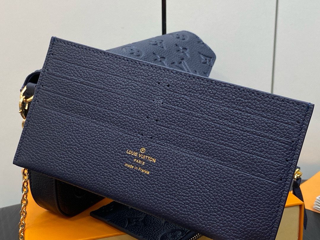 Louis Vuitton Monogram Empreinte Felicie Pochette M64065 M83589 Navy