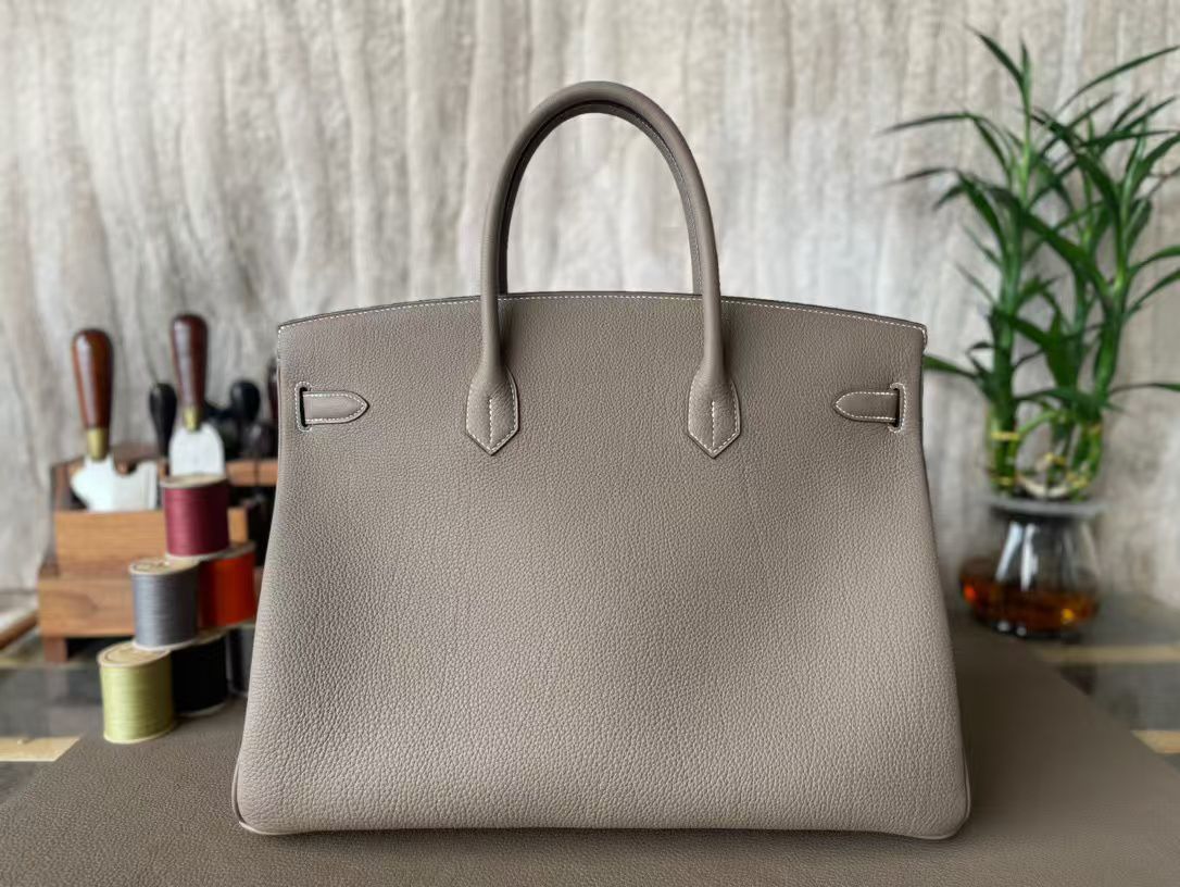 Hermes Birkin 40CM Original Togo Leather Bag 70659 Gray