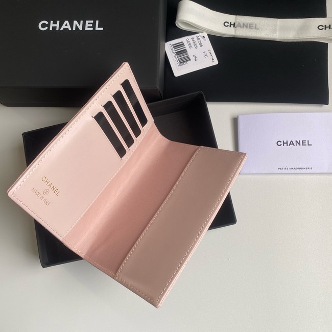 Chanel Calfskin Leather & Gold-Tone Metal Wallet B80385 pink