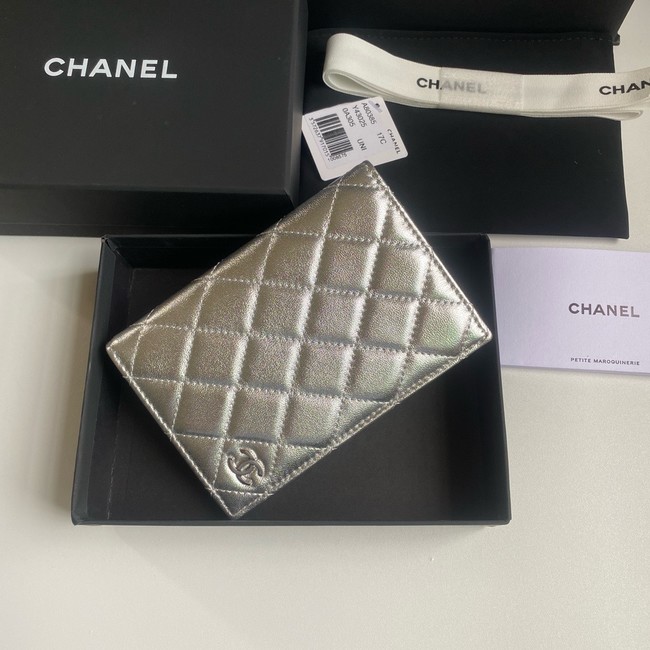 Chanel Leather Wallet B80385 Silver