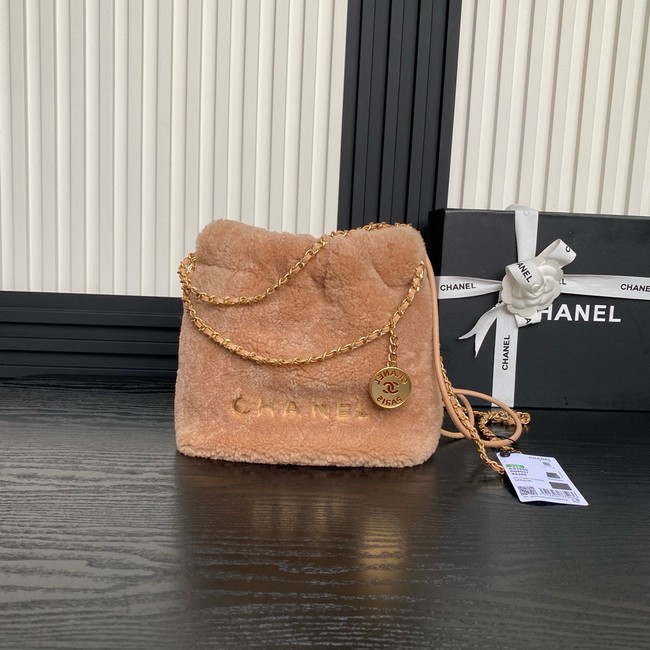 CHANEL 22 MINI HANDBAG wool AS3980 Brown