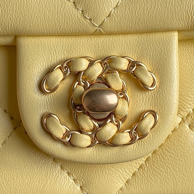 Chanel FLAP BAG WITH TOP HANDLE AS5317 yellow