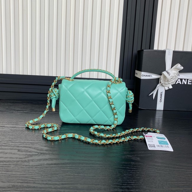 Chanel SMALL FLAP BAG WITH TOP HANDLE AS5298 GREEN