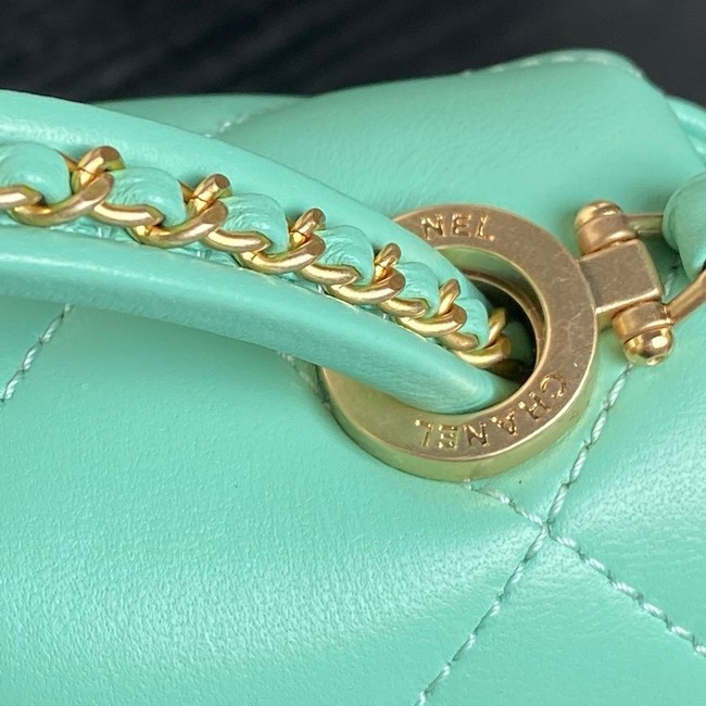 Chanel SMALL FLAP BAG WITH TOP HANDLE AS5298 GREEN