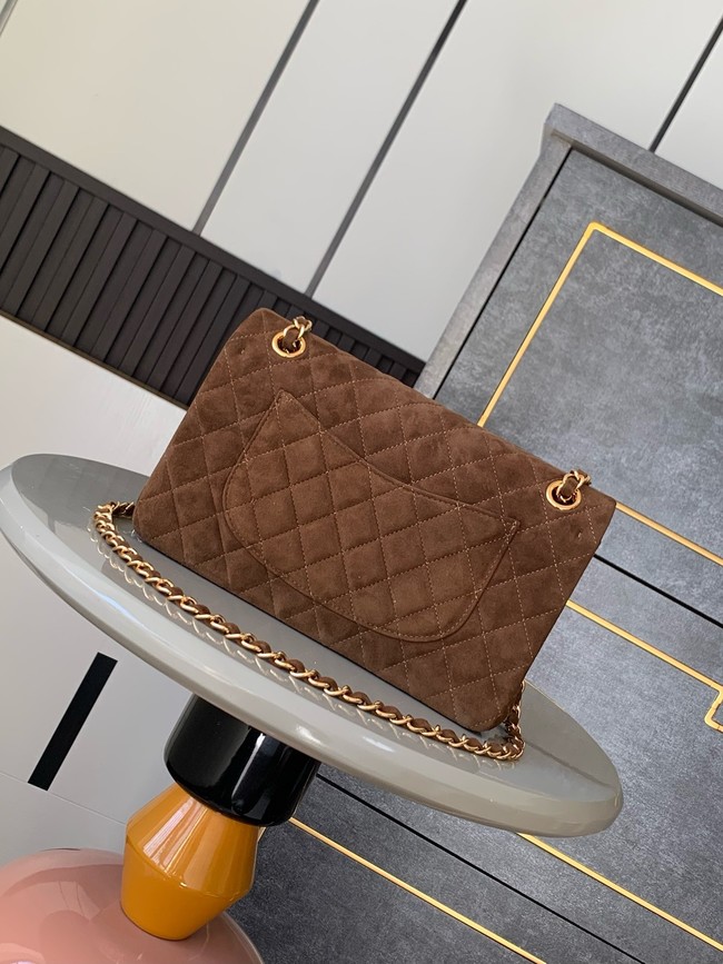 Chanel CLASSIC 11.12 HANDBAG velvet 1112 Brown