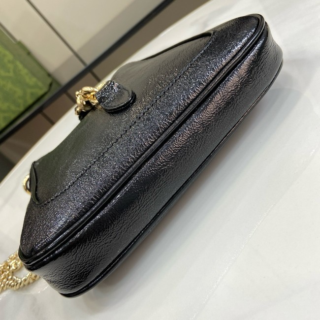 GUCCI JACKIE NOTTE MINI BAG 782889 black patent leather