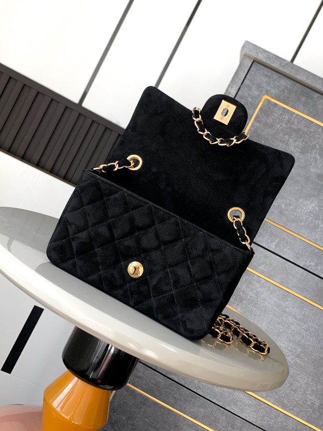 Chanel CLASSIC 11.12 SMALL HANDBAG velvet 1116 Black