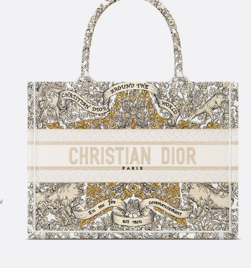 Medium Dior Book Tote atte Embroidery with Gold-Tone M1296ZEZE