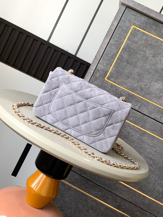 Chanel CLASSIC 11.12 SMALL HANDBAG velvet 1116 gray