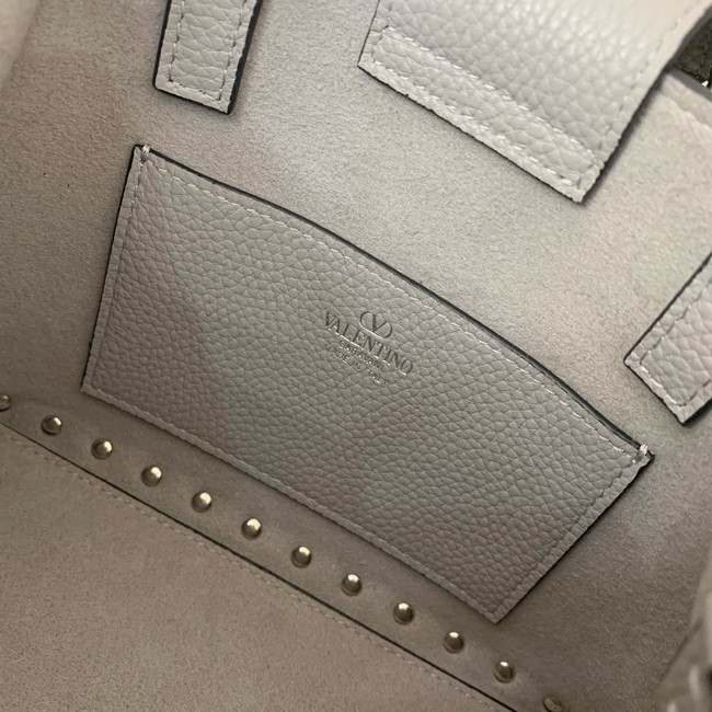 VALENTINO ROCKSTUD small grained calfskin handbag WB0Q69 gray