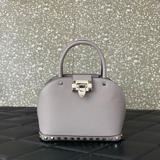 VALENTINO ROCKSTUD small grained calfskin handbag WB0Q69 gray