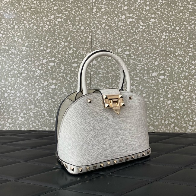 VALENTINO ROCKSTUD small grained calfskin handbag WB0Q69 white