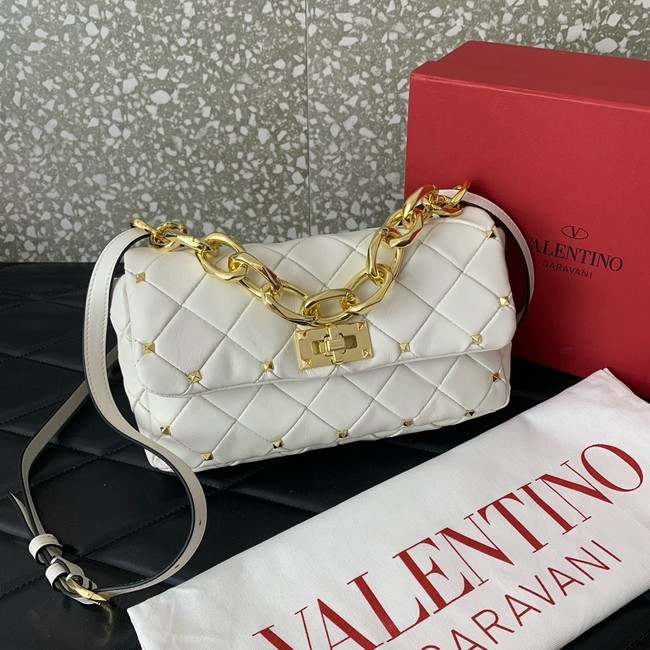 VALENTINO VLOGO POUF Sheepskin 5048 white