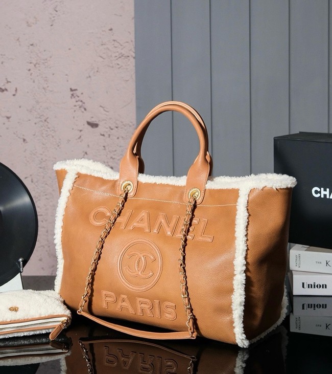 Chanel LARGE SHOPPING BAG 66941 Brown & Beige