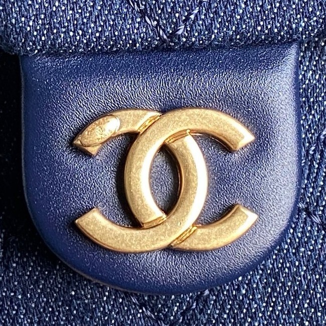 CHANEL BACKPACK Washed Denim AS5310 dark blue