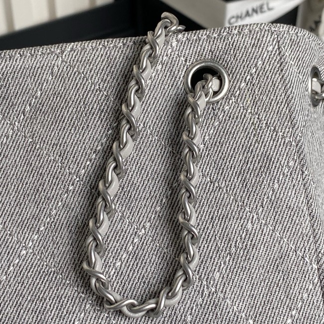 CHANEL BACKPACK Washed Denim AS5310 gray