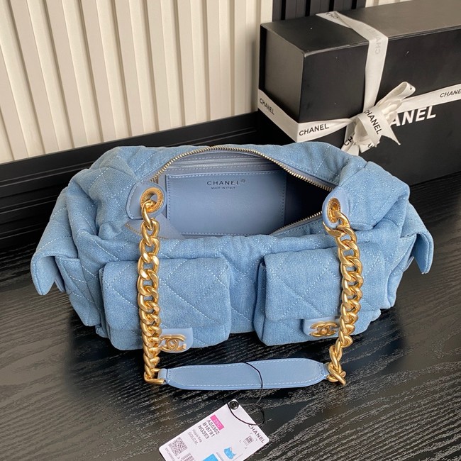 Chanel LARGE HOBO BAG Washed Denim AS5339 Blue