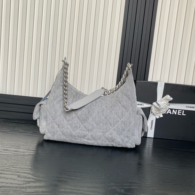 Chanel LARGE HOBO BAG Washed Denim AS5339 gray