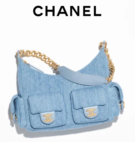 Chanel LARGE HOBO BAG Washed Denim AS5339 Blue