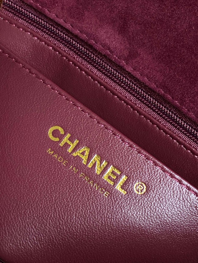 Chanel CLASSIC 11.12 SMALL HANDBAG velvet 1116 wine