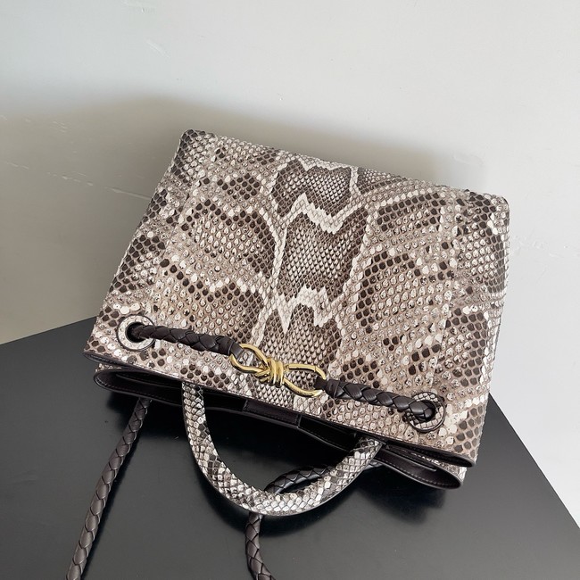 Bottega Veneta Medium Andiamo snake skin 766016 gray