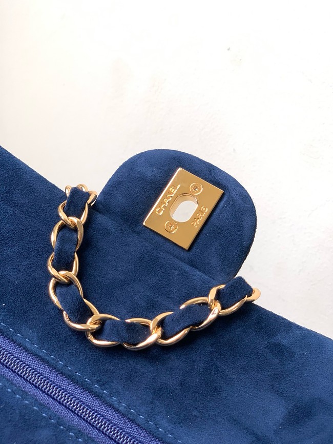 Chanel CLASSIC 11.12 HANDBAG velvet 1112 blue