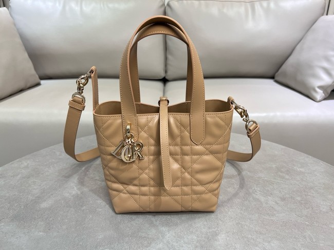 Small Dior Toujours Vertical Tote BagTan Macrocannage Calfskin M2835OSNW