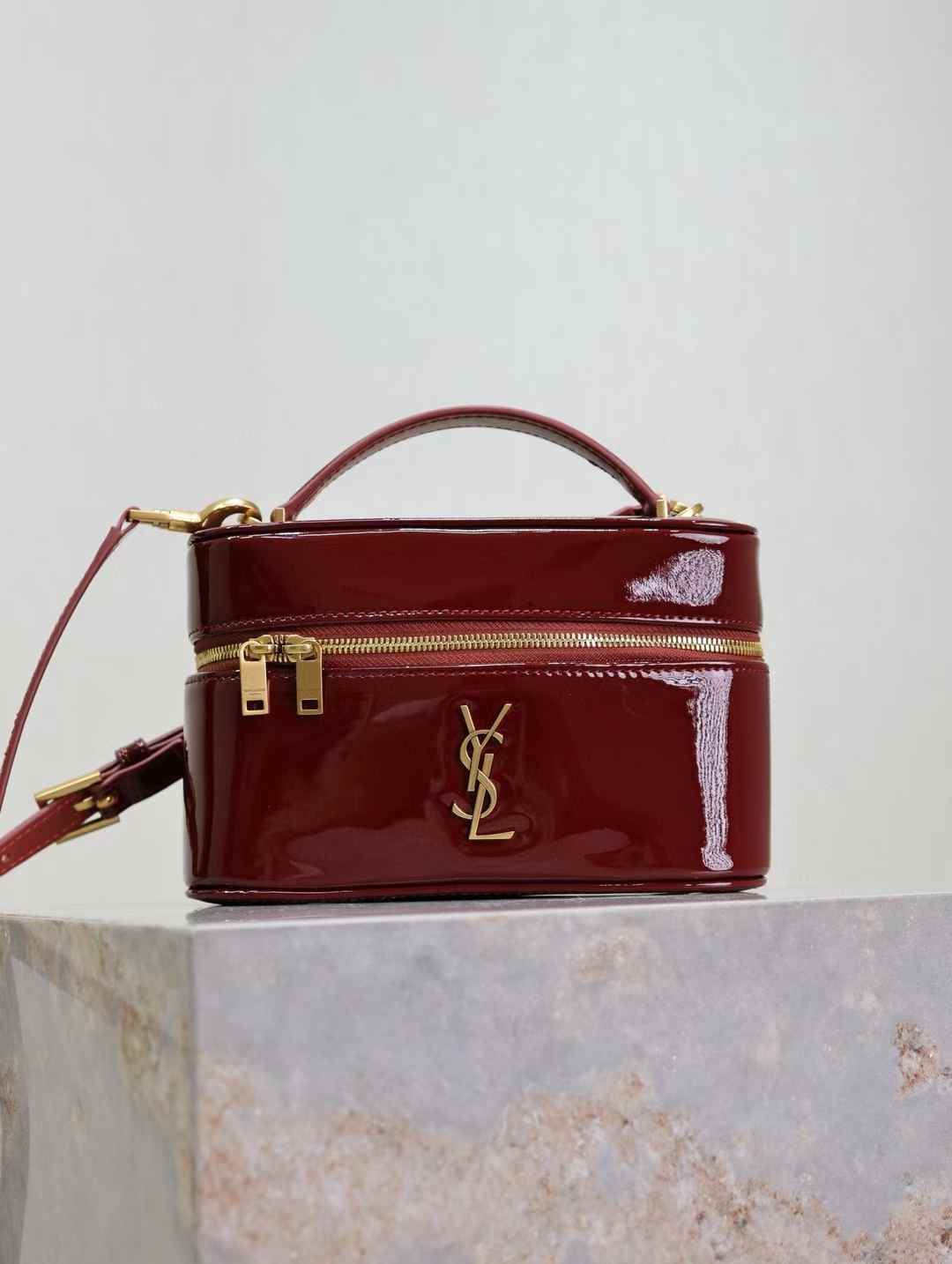 Saint Laurent Original Patent Leather Bag 7429233 Dark Red Wine