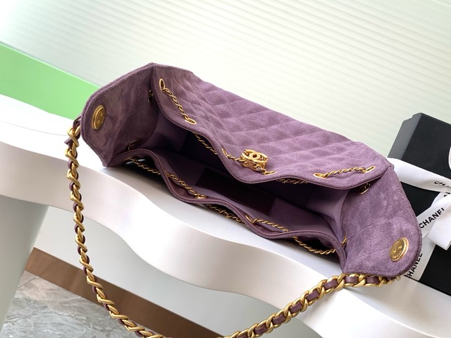 Chanel SUEDE HOBO BAG AS5293 Purple