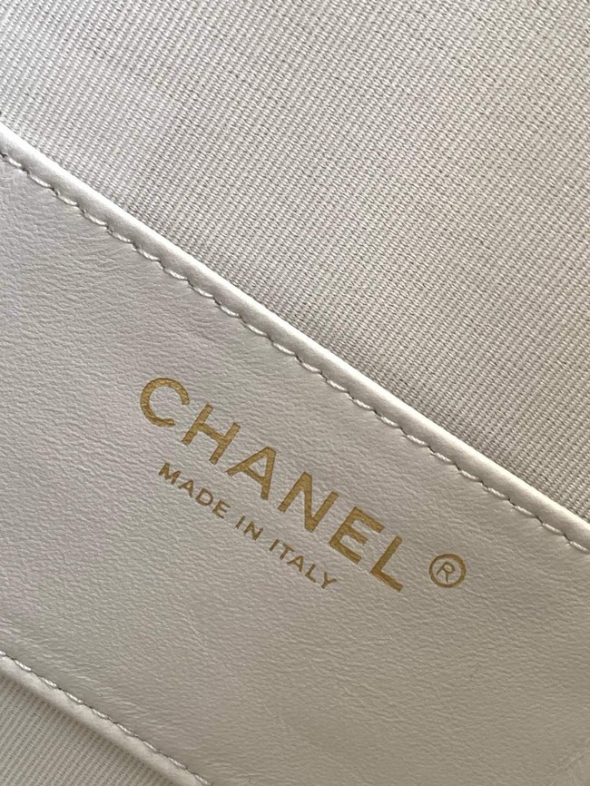 Chanel SUEDE HOBO BAG AS5293 white