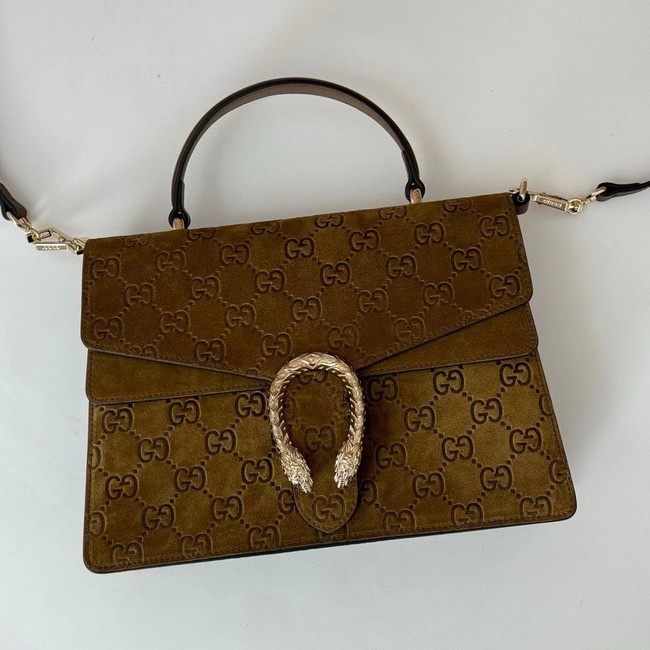 GUCCI SUEDE OPHIDIA TOTE BAG 813399 brown