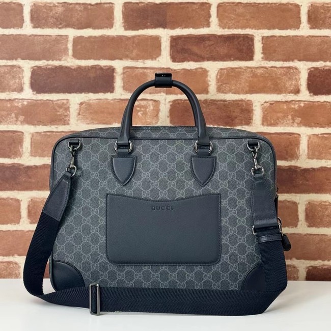 Gucci GG EMBLEM MEDIUM BRIEFCASE 821149 black