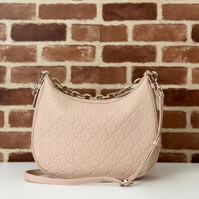 Gucci GG EMBLEM MEDIUM SHOULDER BAG 820453 Light pink