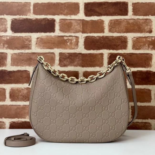 Gucci GG EMBLEM MEDIUM SHOULDER BAG 820453 Taupe