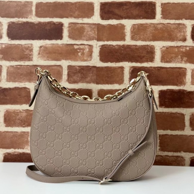 Gucci GG EMBLEM MEDIUM SHOULDER BAG 820453 Taupe