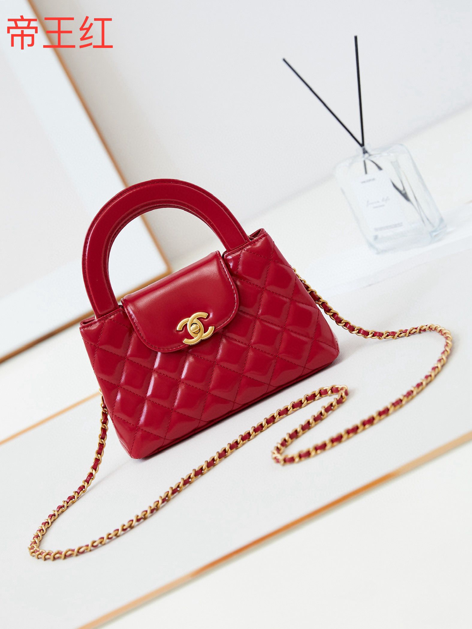 Chanel 23k Vintage Kelly Original Leather Top Handle Bag AS4416 Red