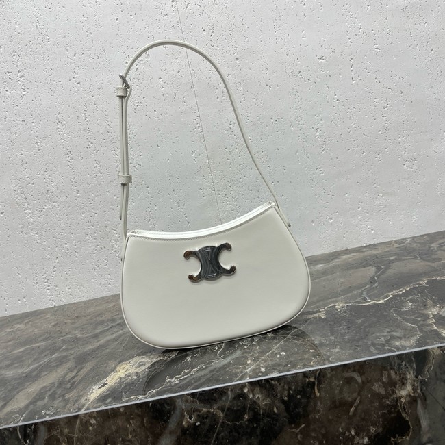 Celine MEDIUM TILLY BAG IN SHINY CALFSKIN 115703 white&Silver