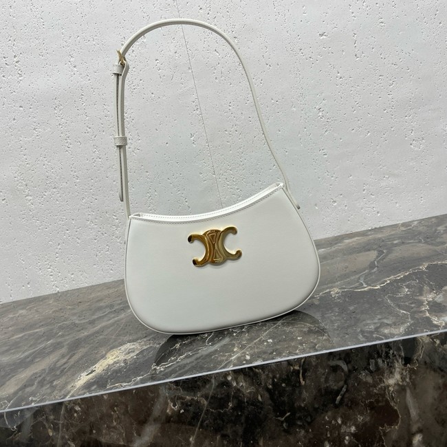 Celine MEDIUM TILLY BAG IN SHINY CALFSKIN 115703 white&gold